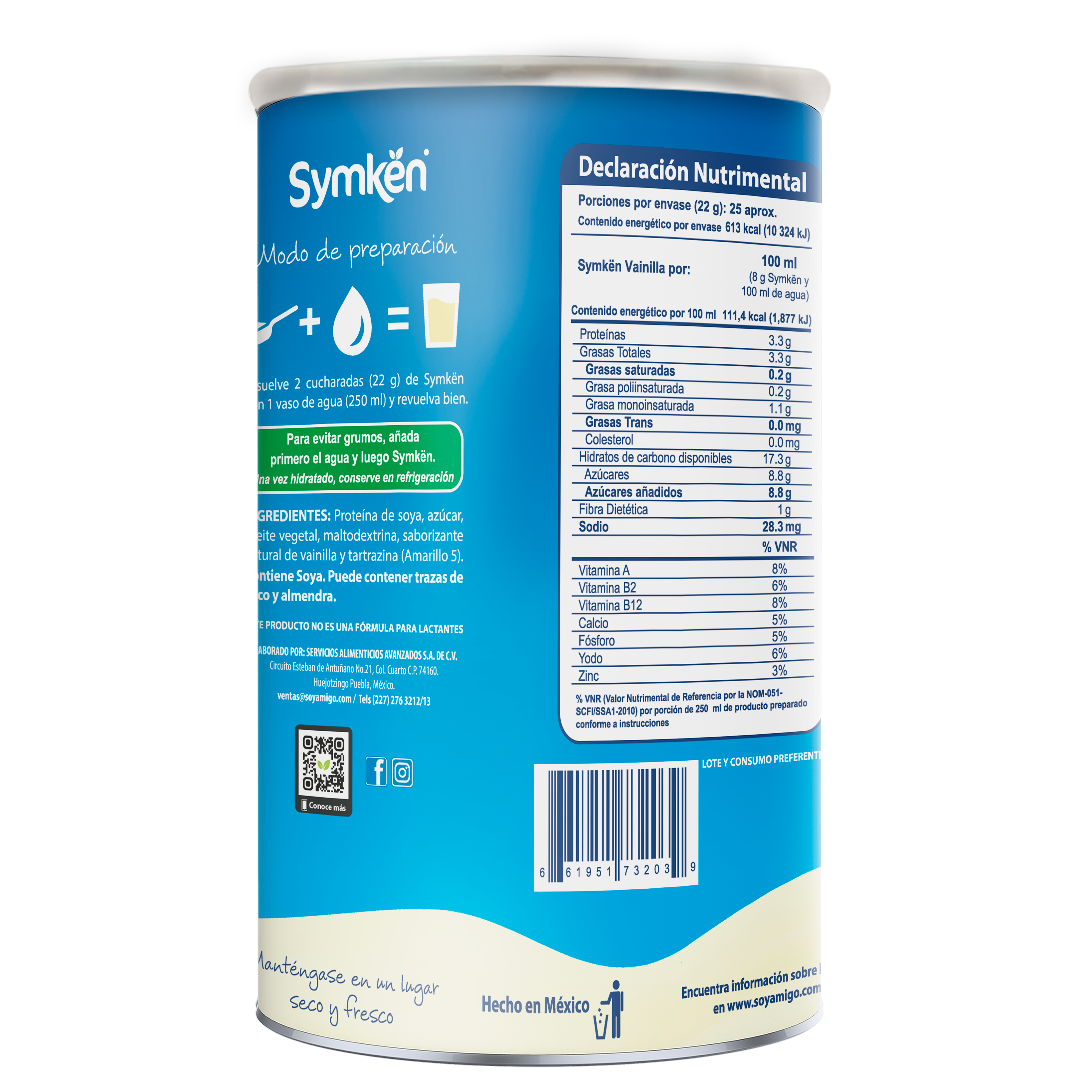 Symkën Soya Vanilla flavor can 550g