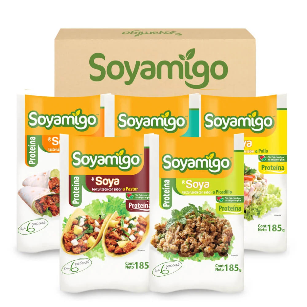 Caja de 24 piezas Mix Soyamigo | $ 43.10 por pieza | NO incluye Bistec ni Hamburguesa