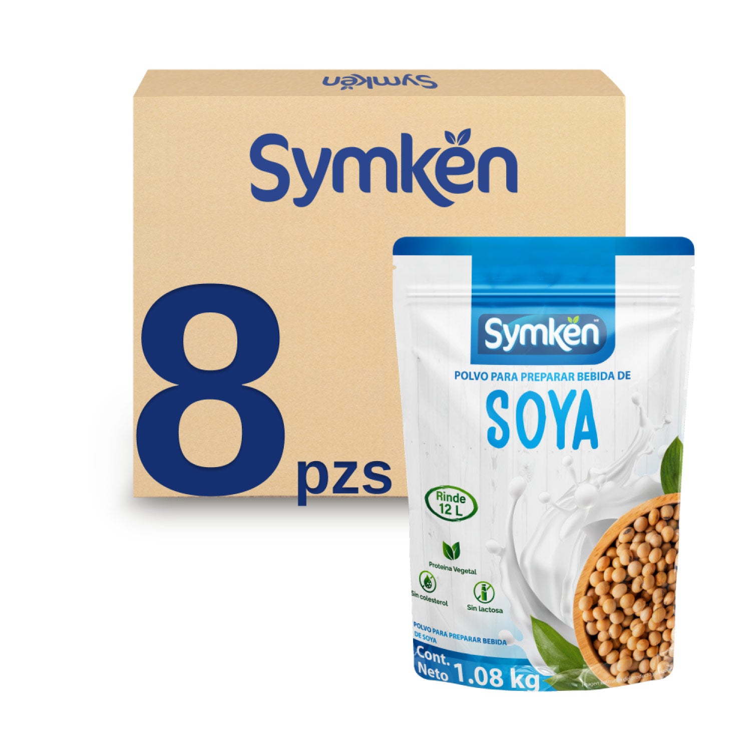 Caja de 8 piezas Symkën Soya Natural 1,080g | $ 250 por pieza