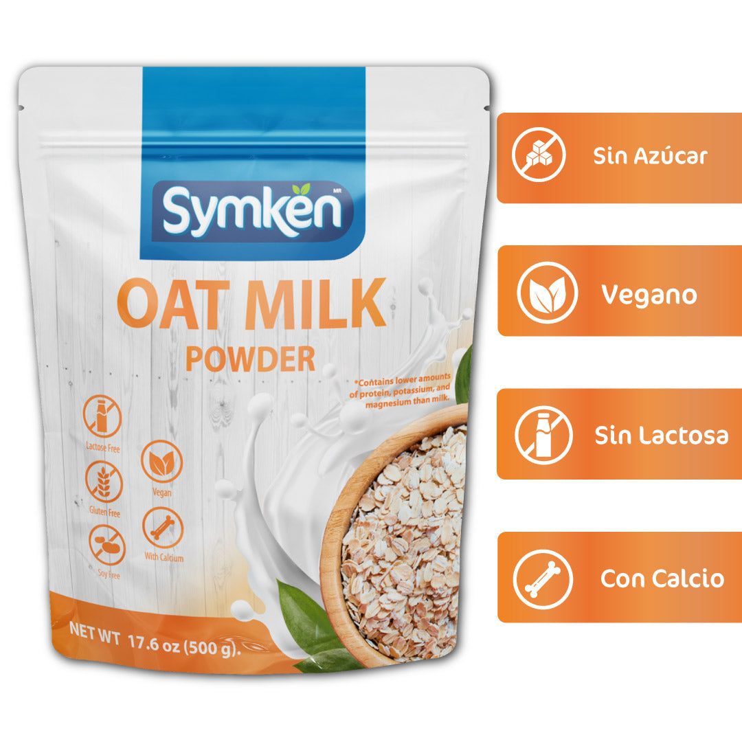 Symkën Leche de Avena Natural Sin Azúcar Bolsa 500g