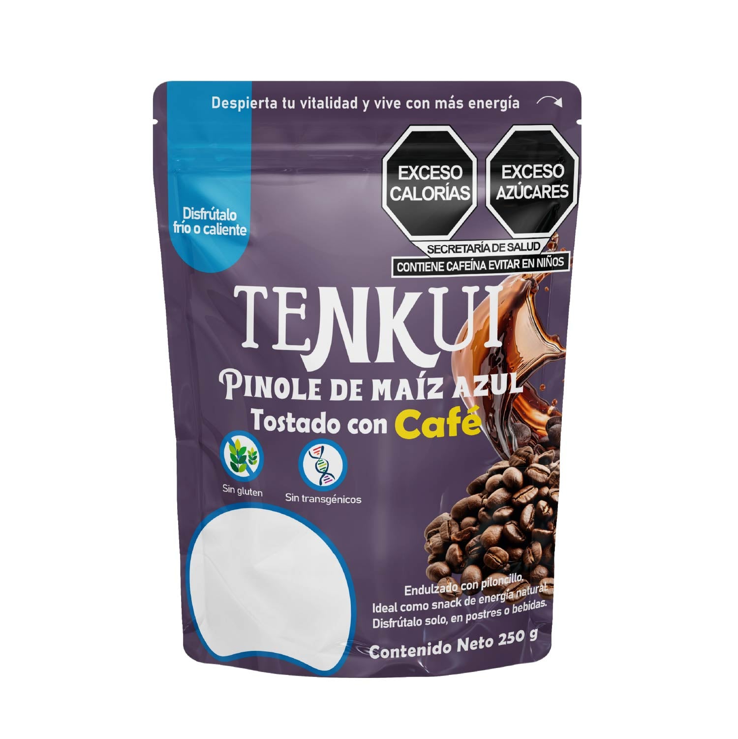 Pinole de Maíz Azul Tostado con Café